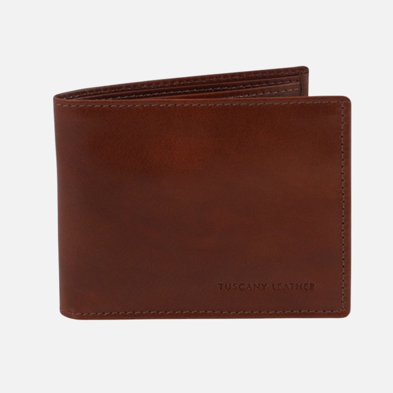 Exclusive 3 fold leather wallet for men with coin pocket - Καφέ
