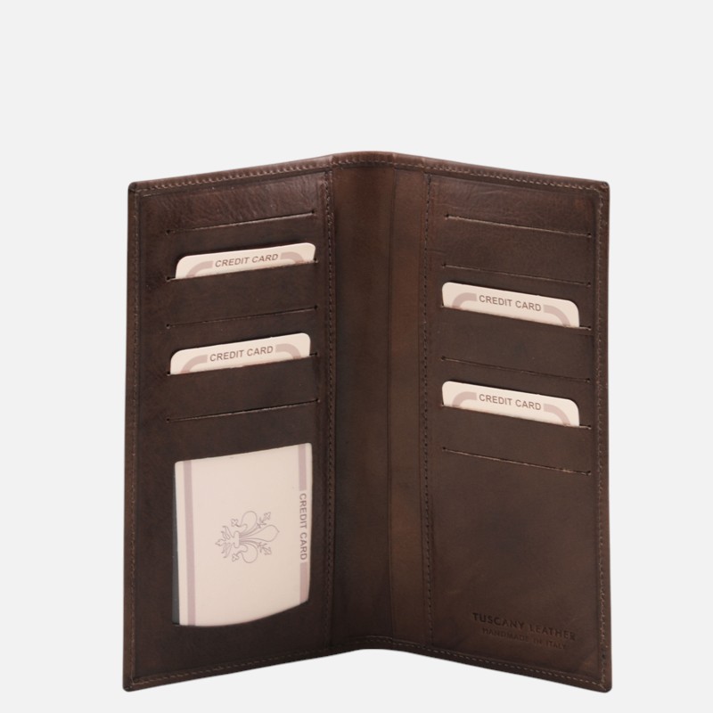 Exclusive vertical 2 fold leather wallet - Καφέ σκούρο - Image 2