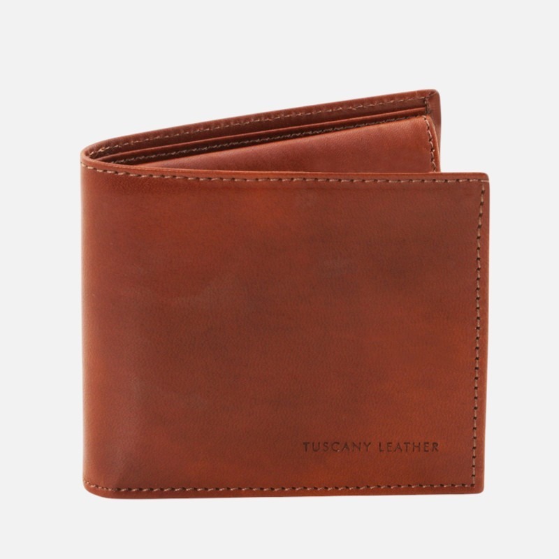 Exclusive 3 fold leather wallet for men - Καφέ