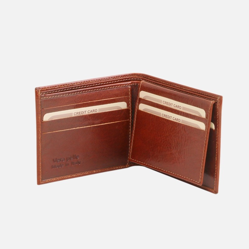 Exclusive 3 fold leather wallet for men - Καφέ - Image 2
