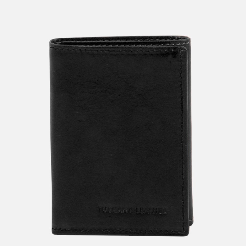 Exclusive 3 fold leather wallet - Μαύρο