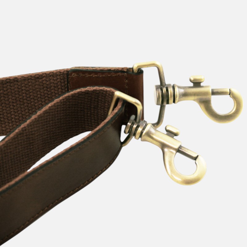 Adjustable briefcases leather shoulder strap - Καφέ σκούρο - Image 2