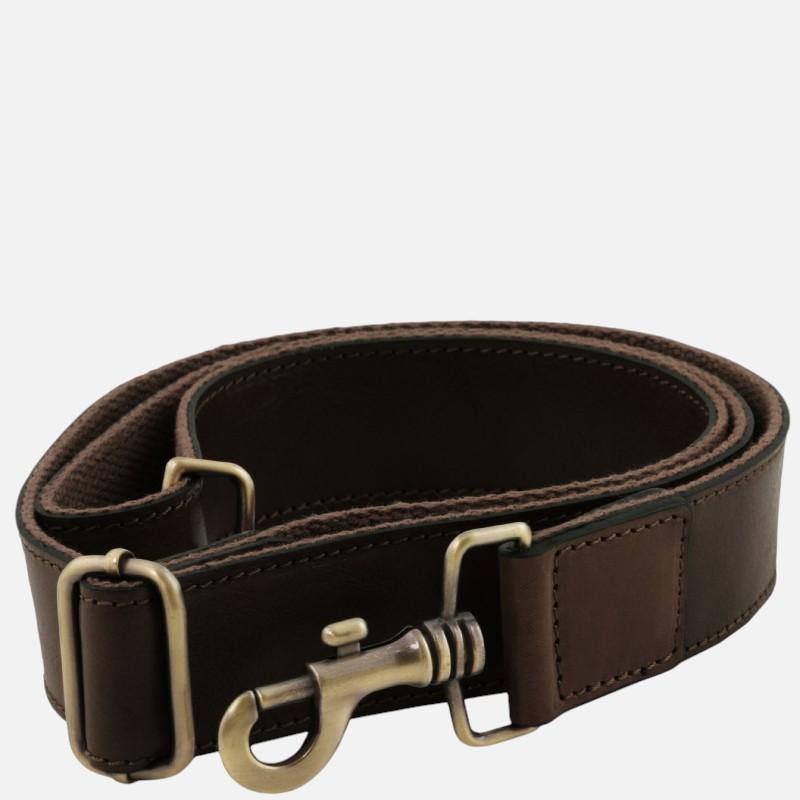 Adjustable briefcases leather shoulder strap - Καφέ σκούρο