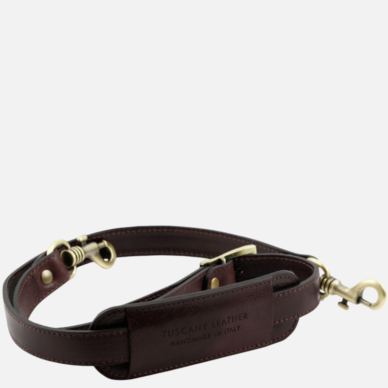 TL Voyager Adjustable leather shoulder strap - Καφέ σκούρο