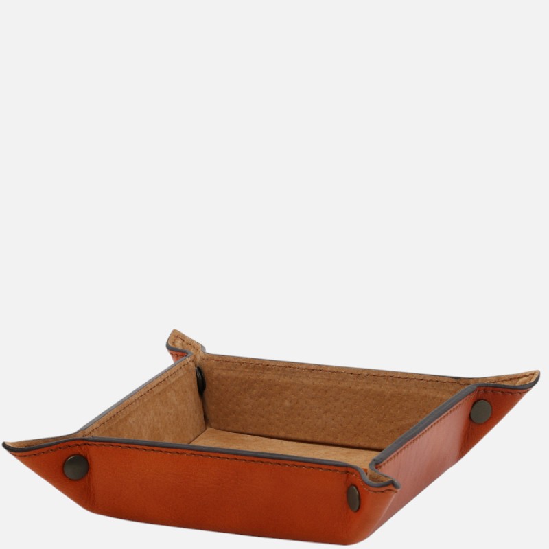 Exclusive leather valet tray small size - Μελί