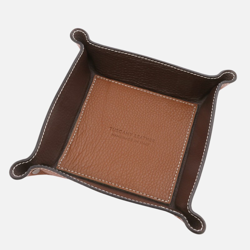 Leather valet tray - Κονιάκ - Image 2