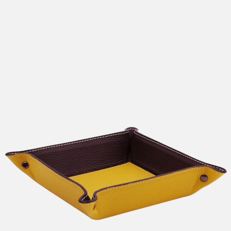 Leather valet tray - Κίτρινο