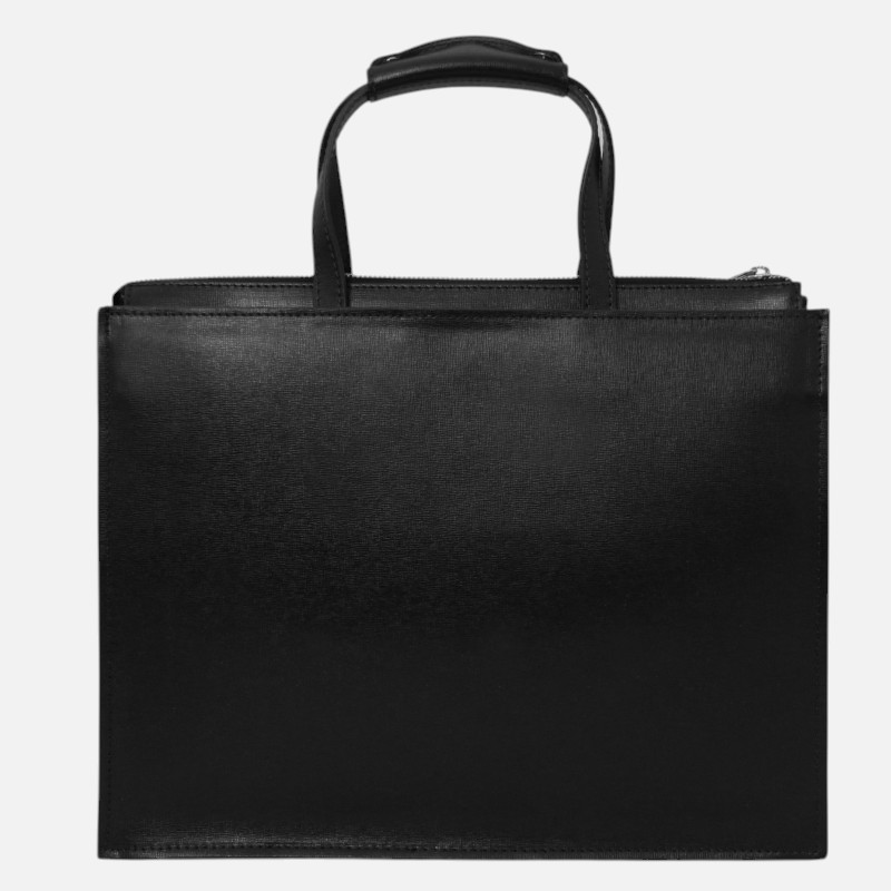 Palermo Saffiano Leather briefcase 3 compartments for women - Μαύρο - Image 8
