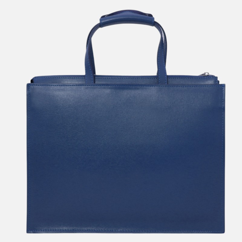 Palermo Saffiano Leather briefcase 3 compartments for women - Μπλε σκούρο - Image 8