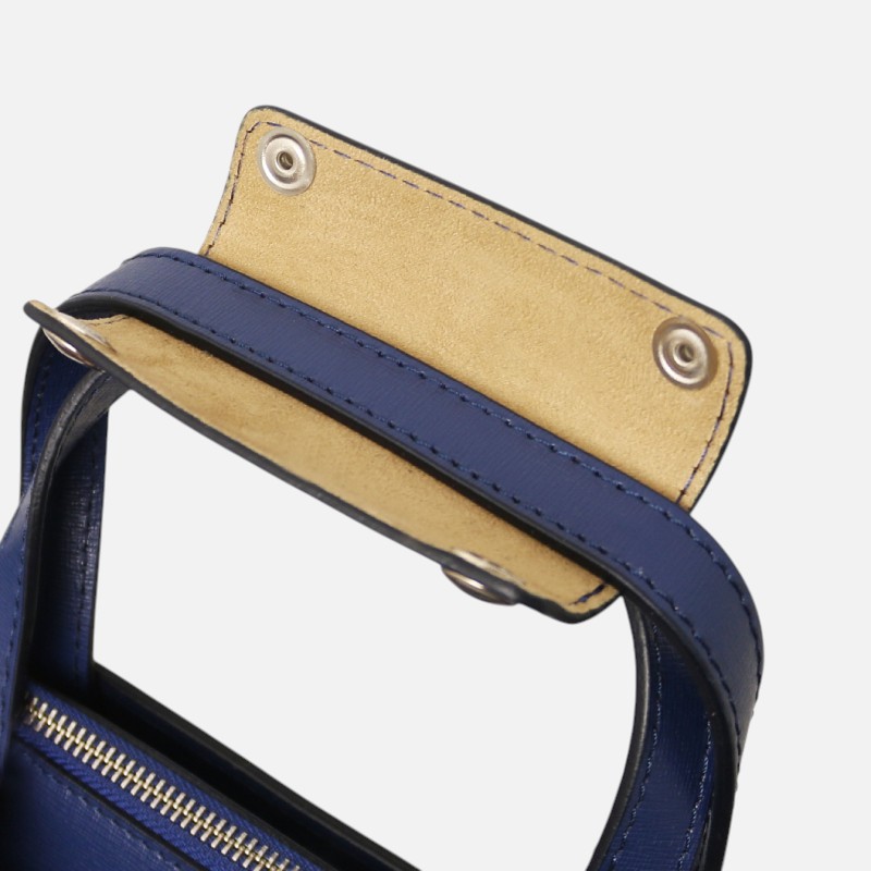 Palermo Saffiano Leather briefcase 3 compartments for women - Μπλε σκούρο - Image 3
