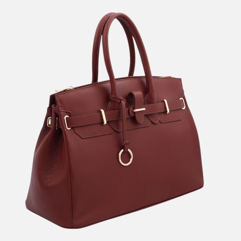 TL Bag Leather handbag with golden hardware - Κόκκινο - Image 2