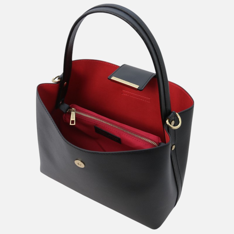 Clio Leather secchiello bag - Μαύρο - Image 3