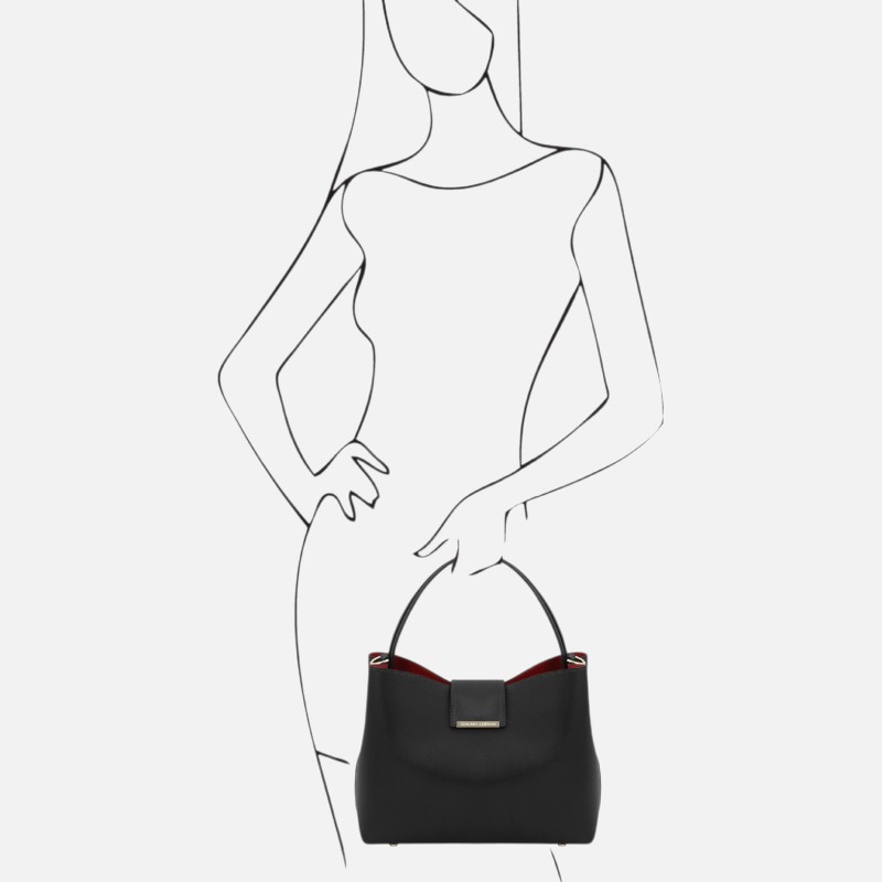 Clio Leather secchiello bag - Μαύρο - Image 6