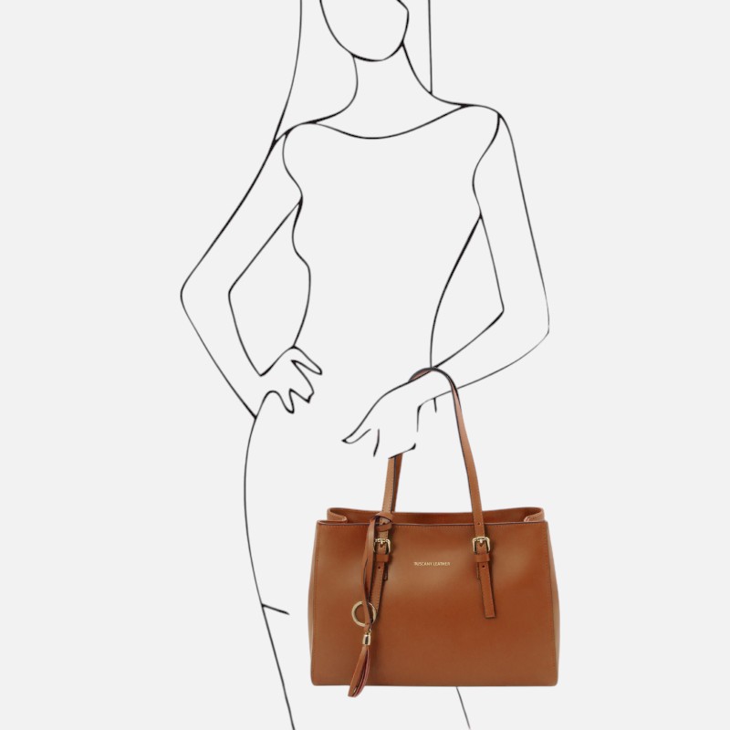 TL Bag Leather shoulder bag - Κονιάκ - Image 5
