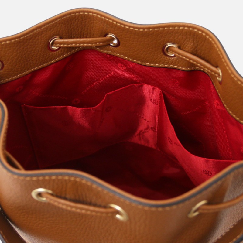 TL Bag Leather bucket bag - Κονιάκ - Image 4
