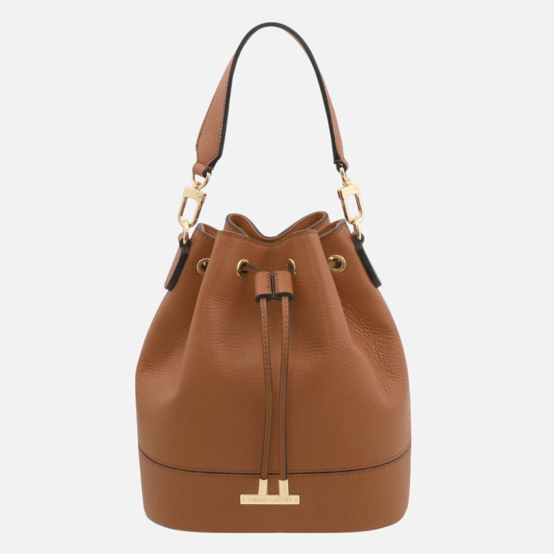 TL Bag Leather bucket bag - Κονιάκ