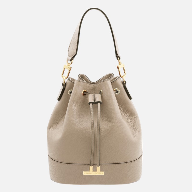 TL Bag Leather bucket bag - Σταχτί ανοιχτό