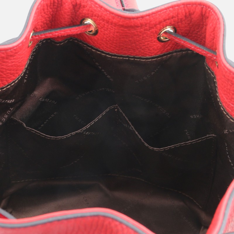 TL Bag Leather bucket bag - Κόκκινο lipstick - Image 3