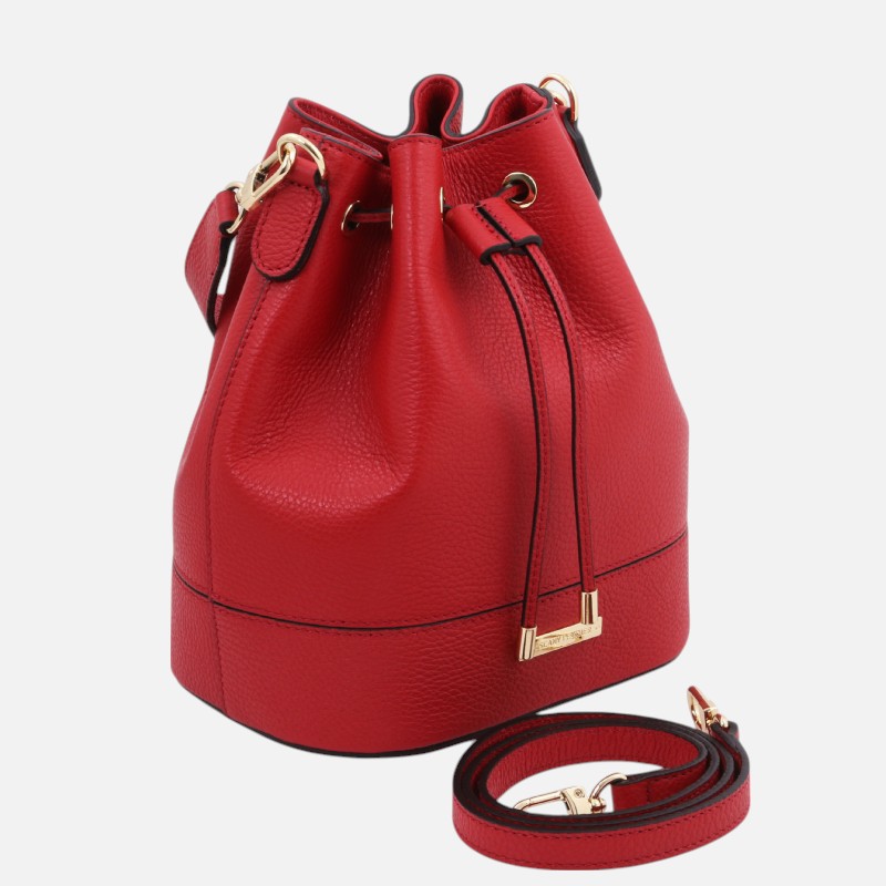 TL Bag Leather bucket bag - Κόκκινο lipstick - Image 2