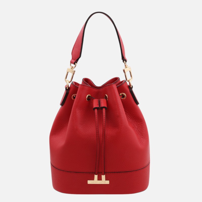 TL Bag Leather bucket bag - Κόκκινο lipstick