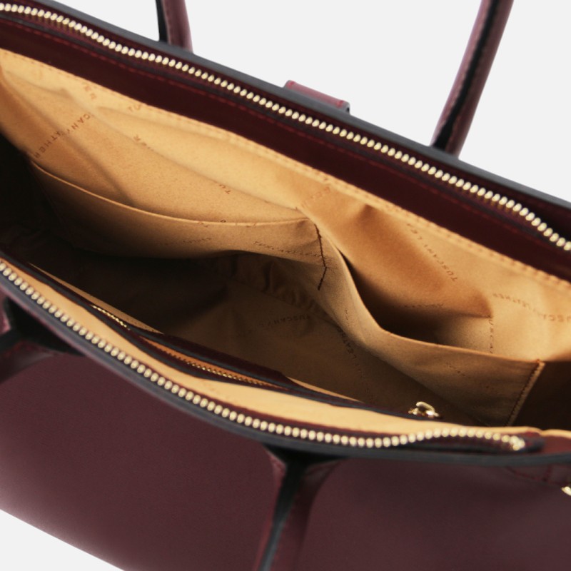 TL Bag Leather handbag - Μπορντώ - Image 3