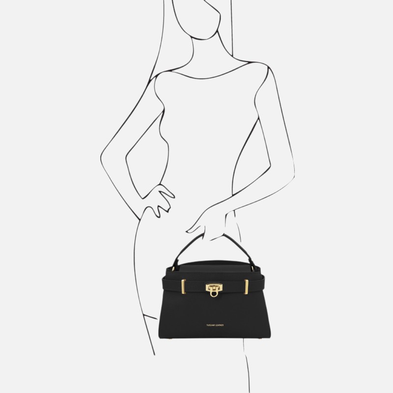 Maisy Leather tote - Μαύρο - Image 7