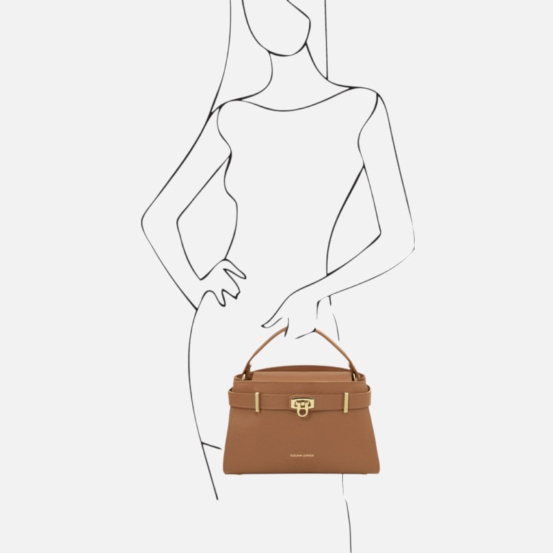 Maisy Leather tote - Κάραμελ - Image 7