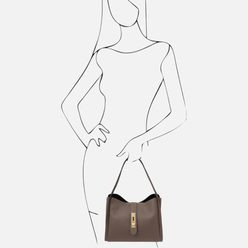 Soave Soft leather handbag - Σταχτί σκούρο Offer - Image 9