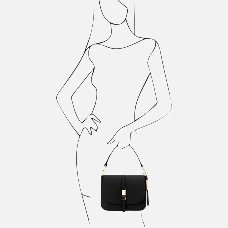 Nausica Leather shoulder bag - Μαύρο - Image 6