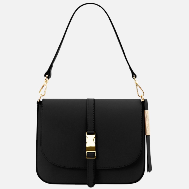 Nausica Leather shoulder bag - Μαύρο