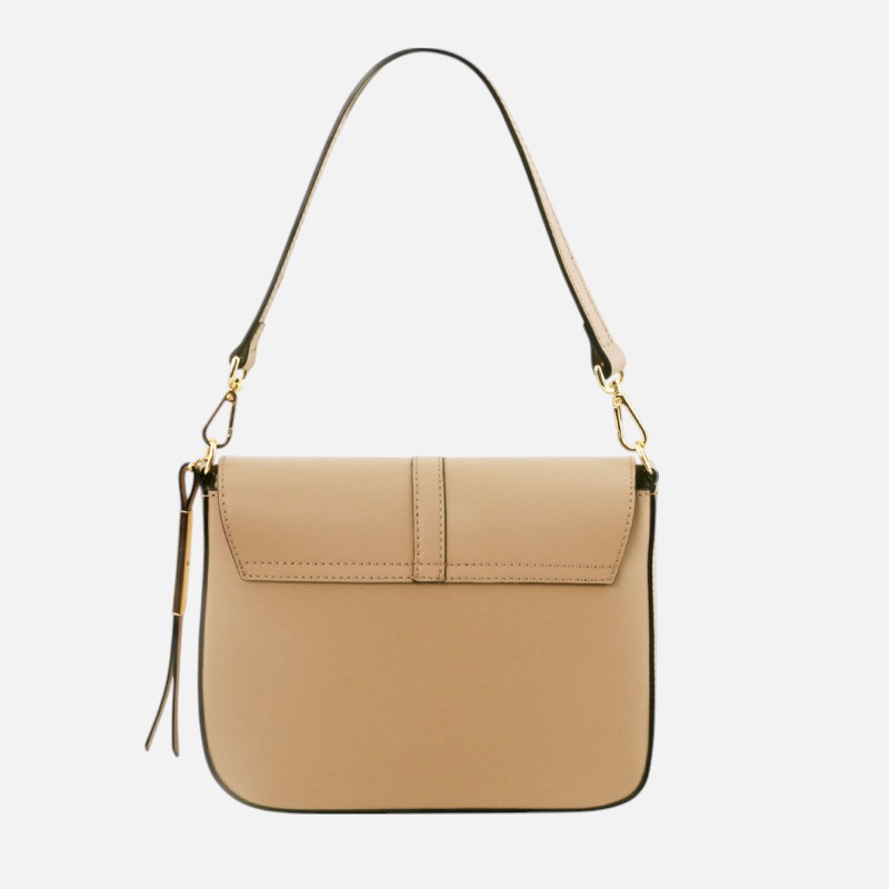 Nausica Leather shoulder bag - Σαμπανιζέ - Image 5