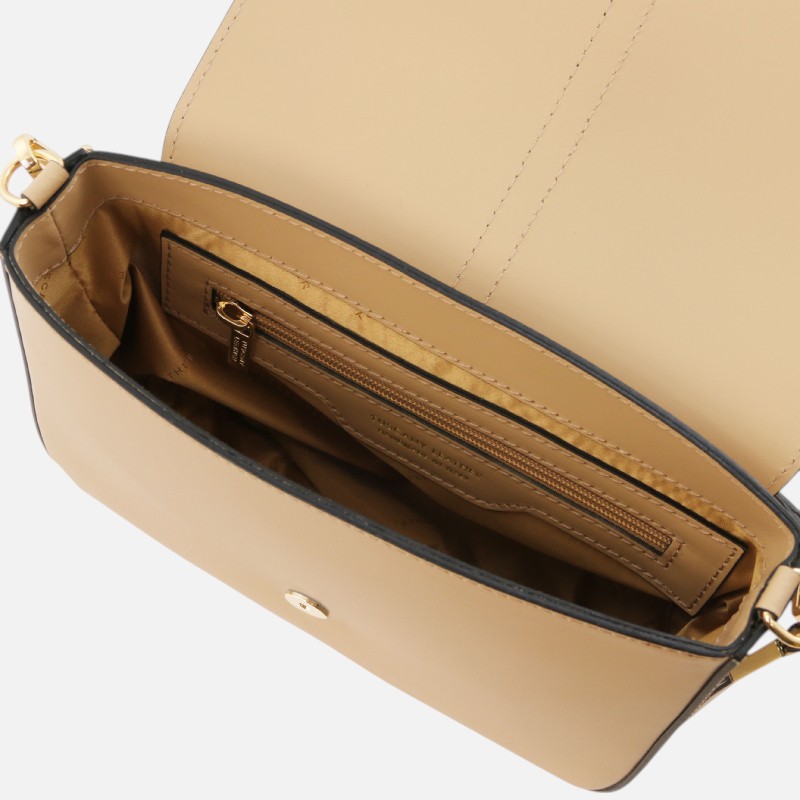 Nausica Leather shoulder bag - Σαμπανιζέ - Image 3