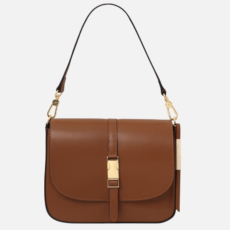 Nausica Leather shoulder bag - Κονιάκ