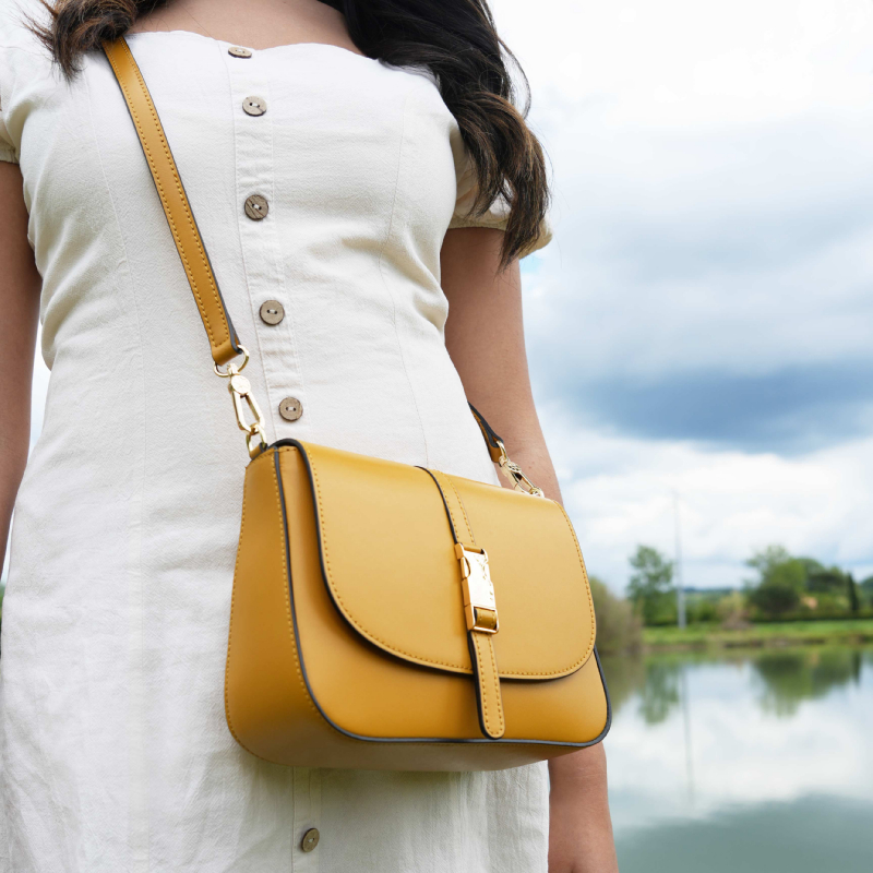 Nausica Leather shoulder bag - Κονιάκ - Image 7