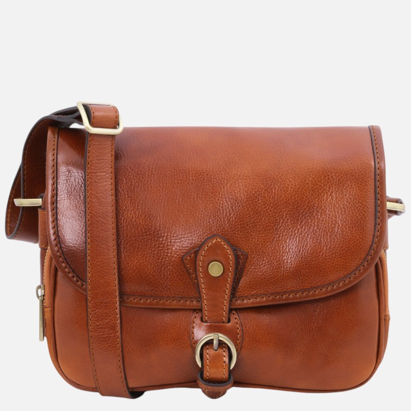 Alessia Leather shoulder bag - Μελί