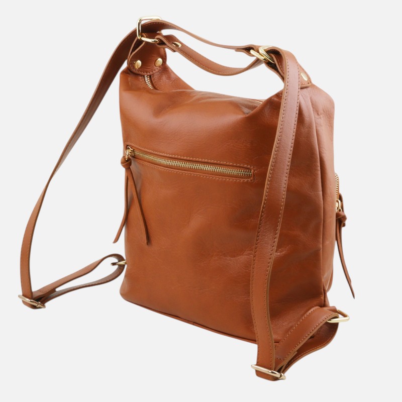 TL Bag Leather convertible backpack shoulderbag - Κόκκινο - Image 9