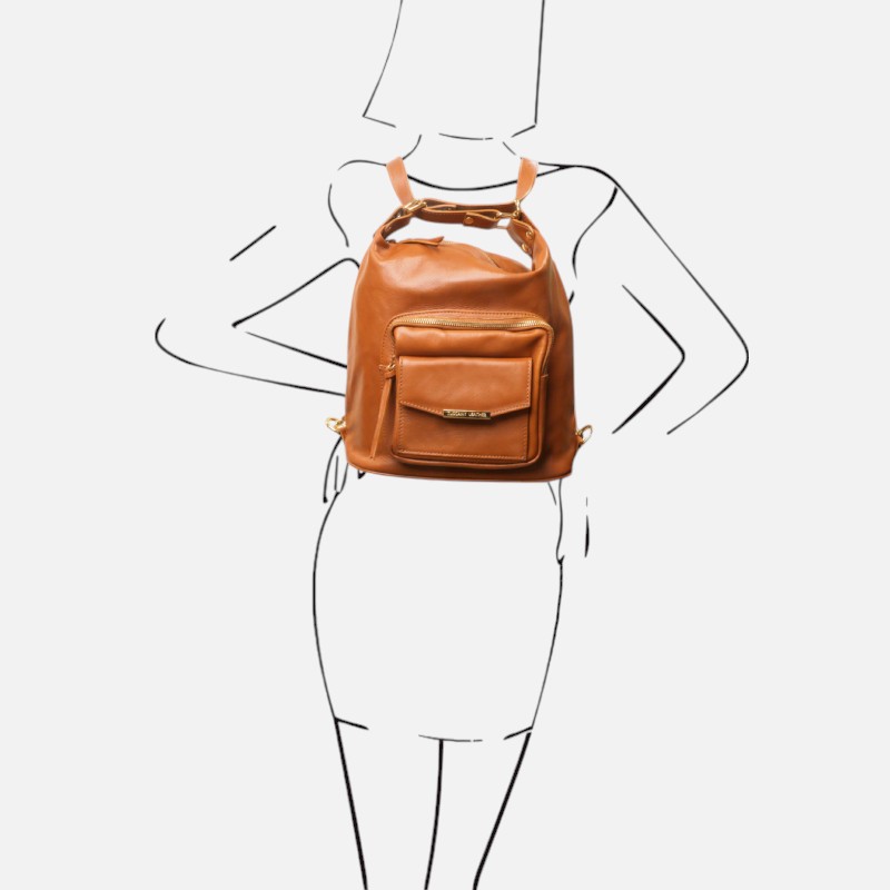 TL Bag Leather convertible backpack shoulderbag - Κόκκινο - Image 10