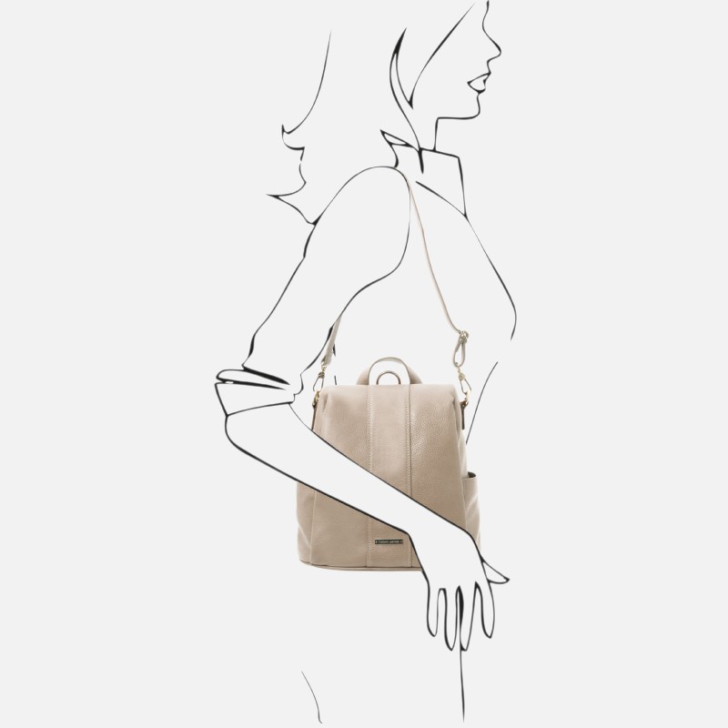 TL Bag Soft leather backpack - Σταχτί ανοιχτό - Image 7