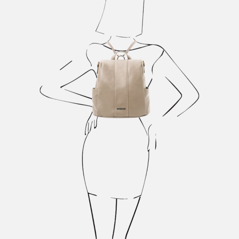 TL Bag Soft leather backpack - Σταχτί ανοιχτό - Image 6