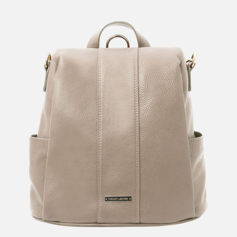TL Bag Soft leather backpack - Σταχτί ανοιχτό