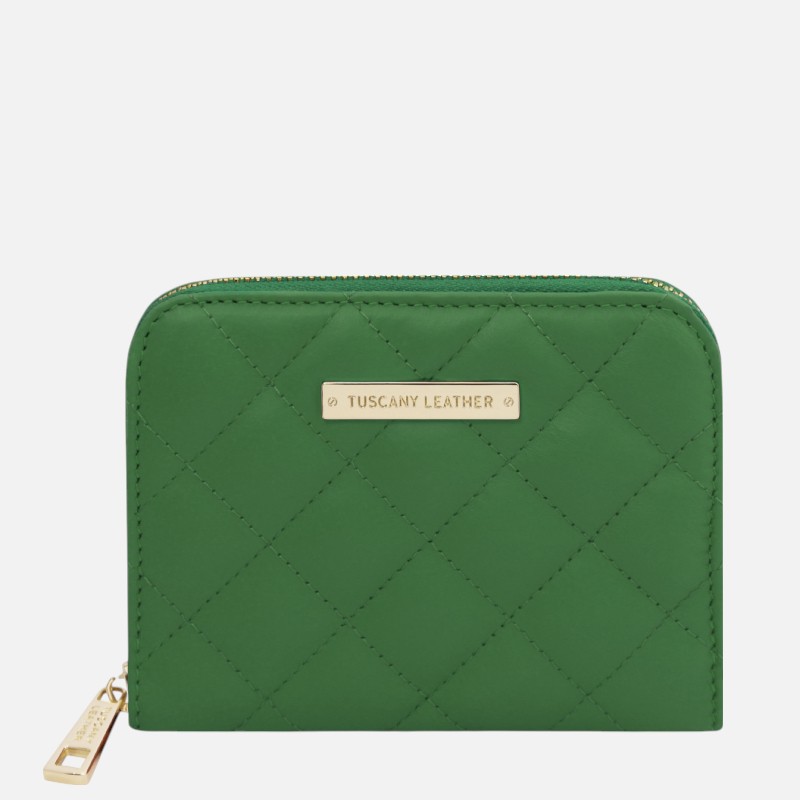 Teti Exclusive zip around soft leather wallet - Πράσινο