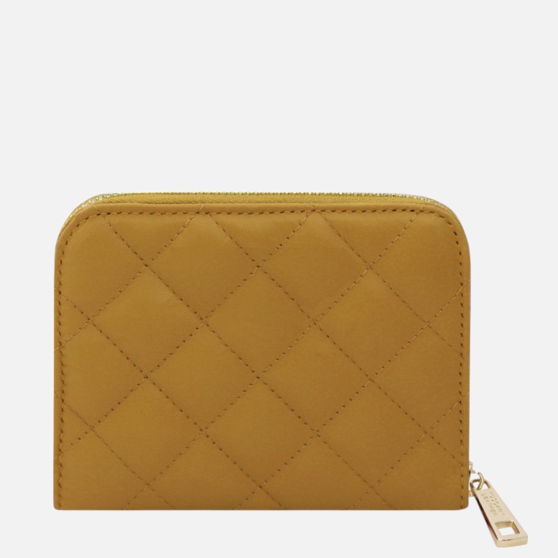 Teti Exclusive zip around soft leather wallet - Μουσταρδί - Image 5