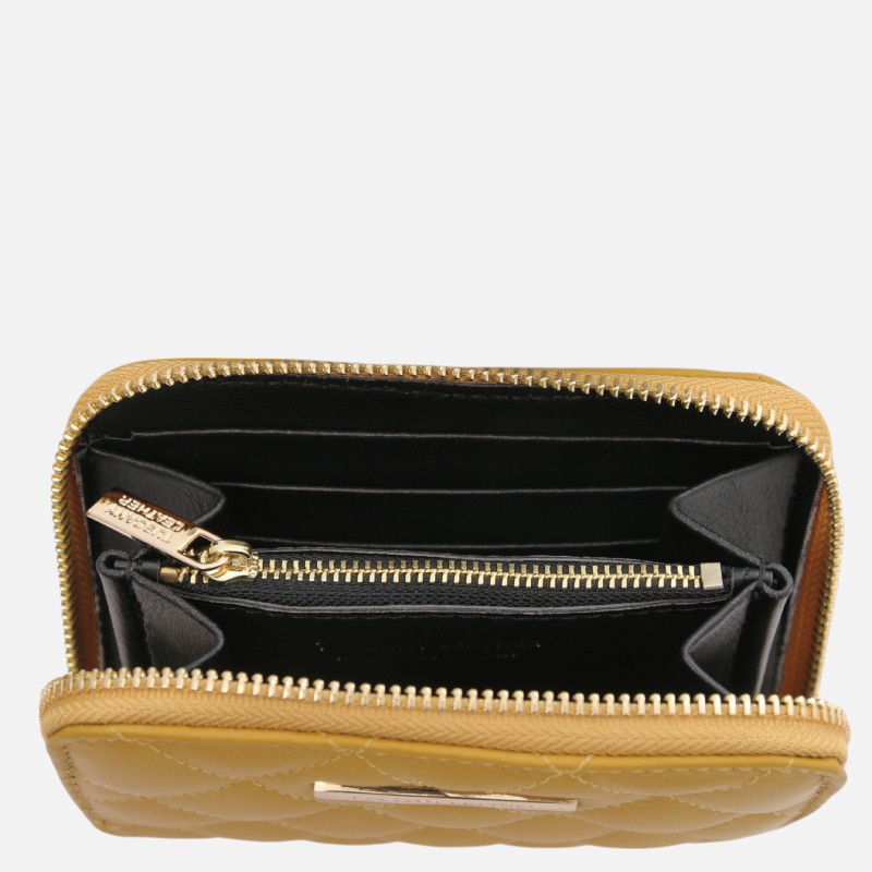 Teti Exclusive zip around soft leather wallet - Μουσταρδί - Image 4