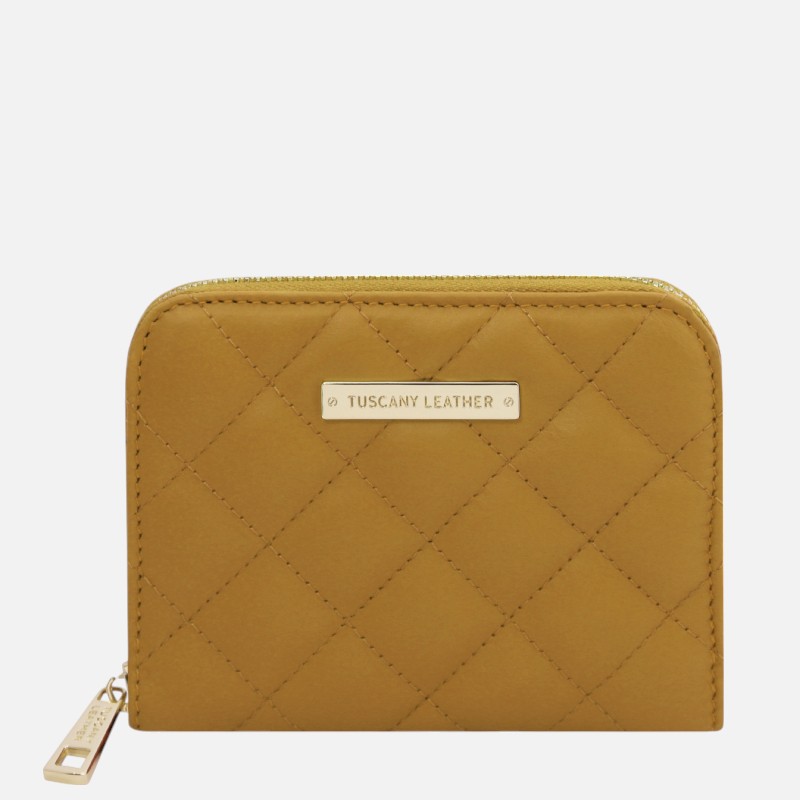 Teti Exclusive zip around soft leather wallet - Μουσταρδί