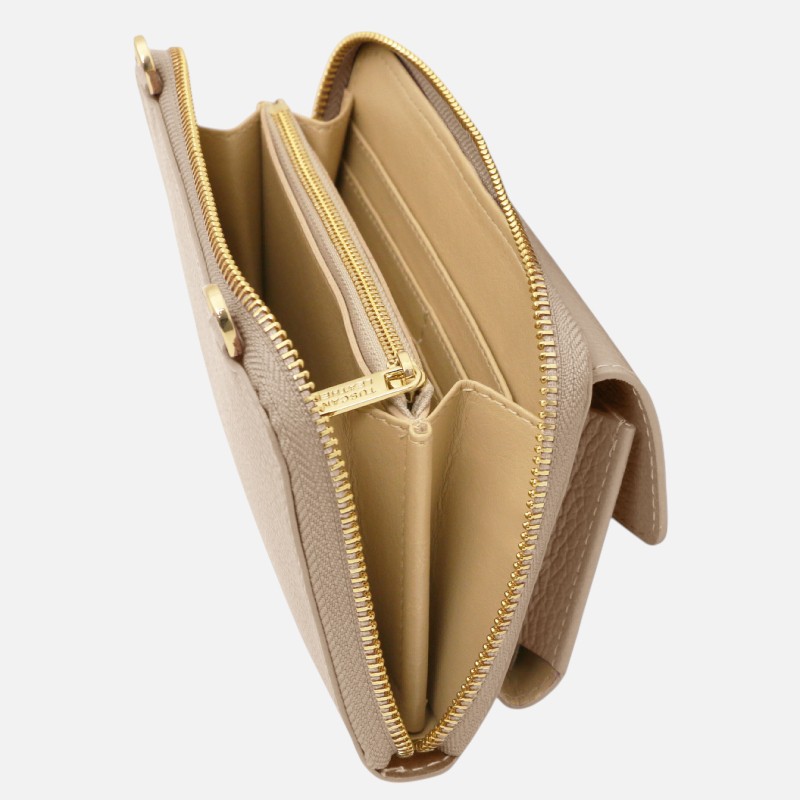 Urania Leather wallet/phone holder with strap - Σταχτί ανοιχτό - Image 4