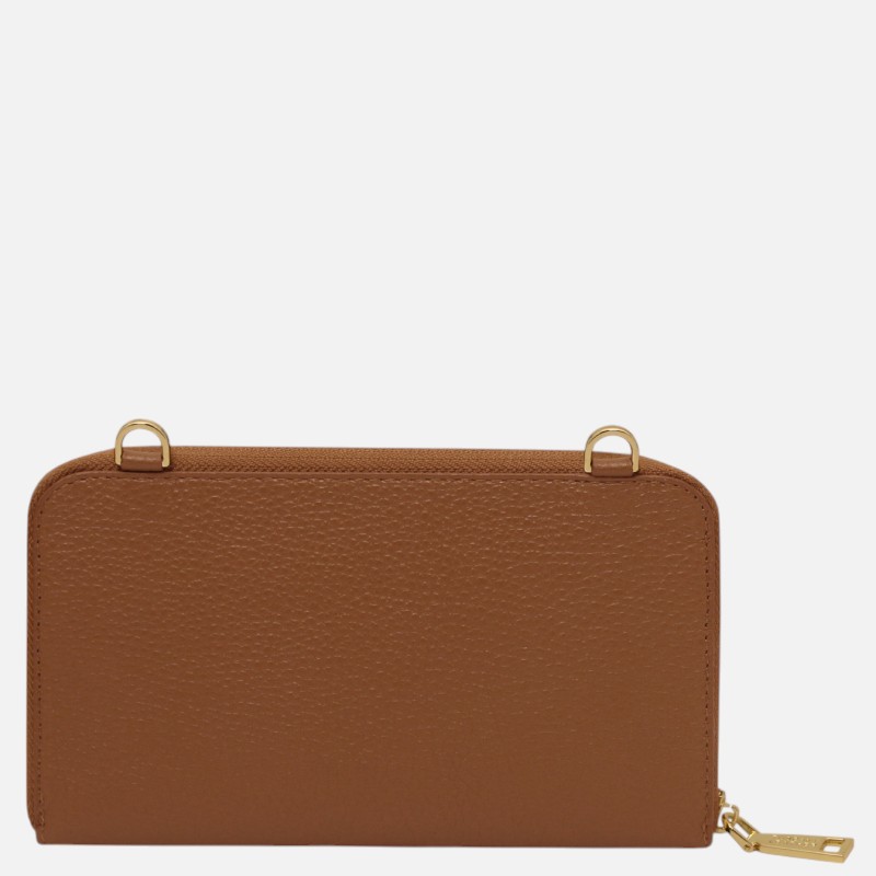 Urania Leather wallet/phone holder with strap - Κονιάκ - Image 5
