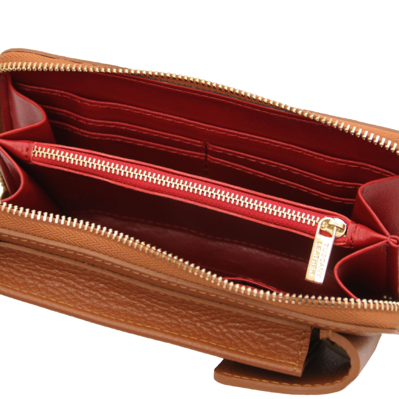 TL Bag Leather wallet/phone holder with strap - Κονιάκ - Image 5