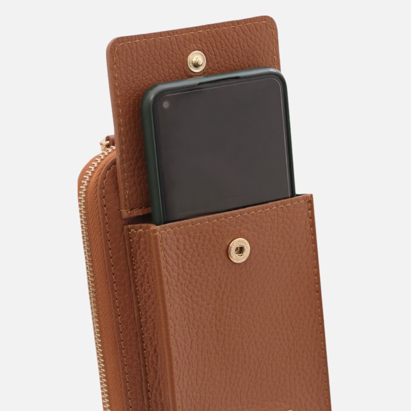 TL Bag Leather wallet/phone holder with strap - Μπλε σκούρο - Image 6