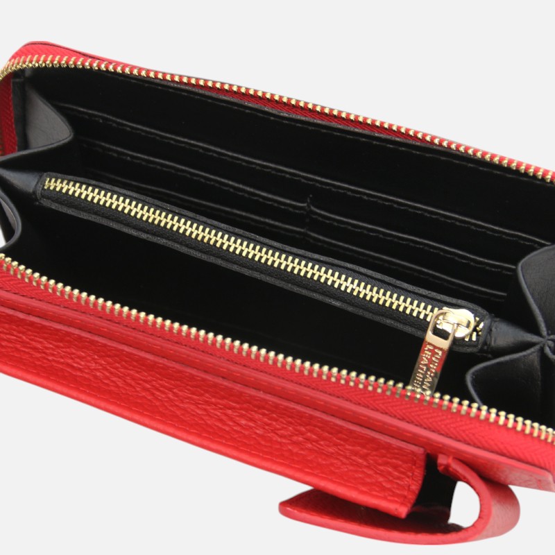TL Bag Leather wallet/phone holder with strap - Lipstick Red - Image 4
