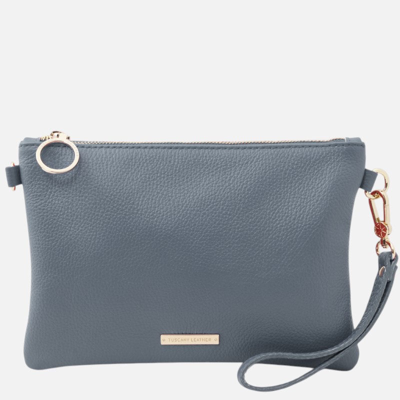 TL Bag Soft leather clutch - Μπλε σκούρο